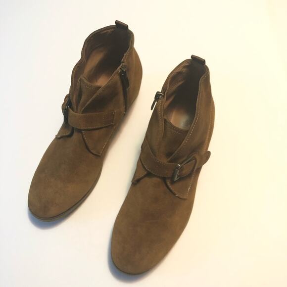 Franco Sarto  Womens Cognac Brooke Wedge Ankle Bootie - Picture 8 of 16